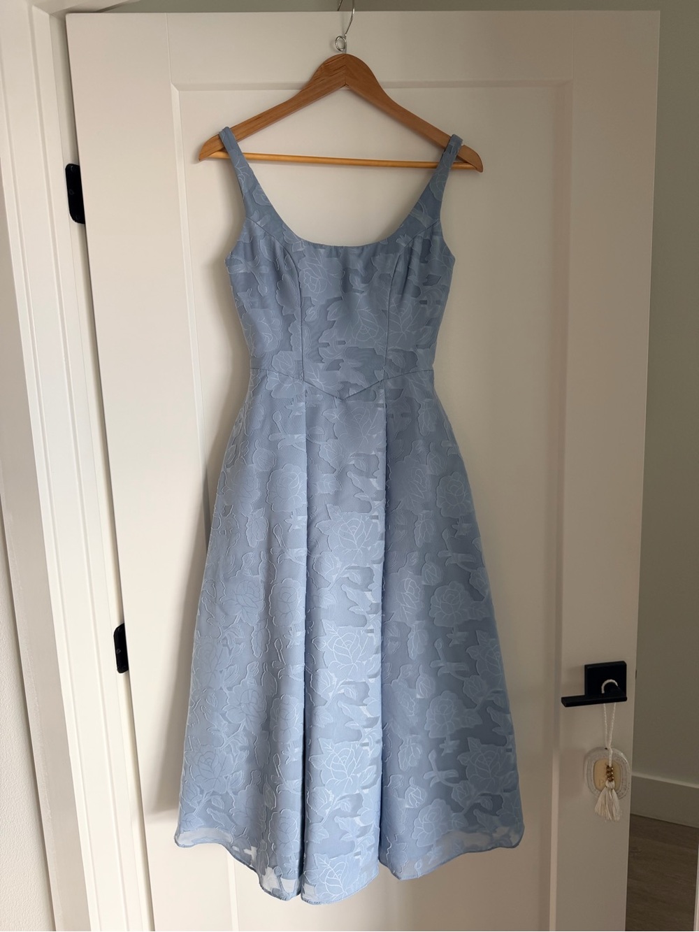 Azazie Powder Blue Floral Midi Dress